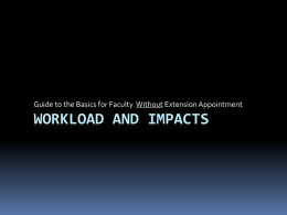 Workload and Impacts - University of Florida