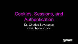 Cookies, Sessions, and Authentication