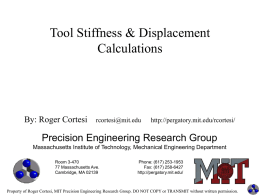 Tool Cutting Force Estimates - The Web Page for Roger Cortesi