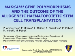 MADCAM1 GENE POLYMORPHISMS AND THE OUTCOME OF …