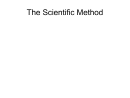 The Scientific Method - Plattsbugh City School District