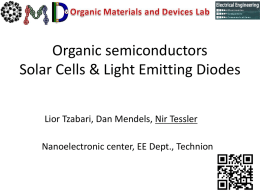 Organic semiconductors Solar Cells & Light Emitting Diodes