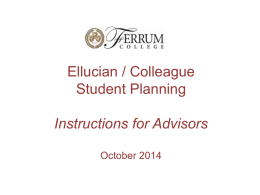 Ellucian/ Colleague Student Planning