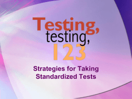 Test Taking Strategies - Woodland R