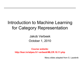 Introduction to Machine Learning for Category Representation
