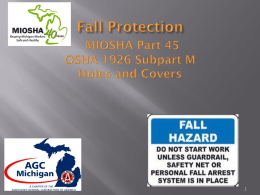 MIOSHA Construction - Part 45 Fall Protection