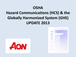 FICURMA OSHA Hazard Communications GHS update 2012
