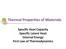 Thermal Properties of Materials