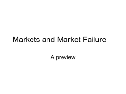 Markets and Market Failure - Department of Agricultural
