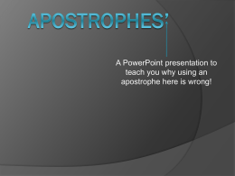Apostrophes’