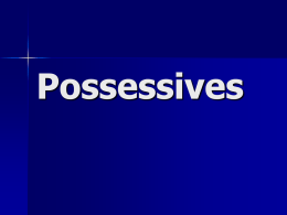 Possessives - Kenston Local Schools