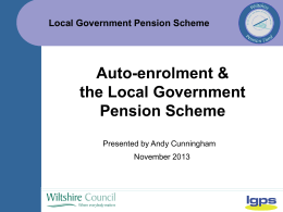 Roadshow for Employers - Wiltshire Pension Fund