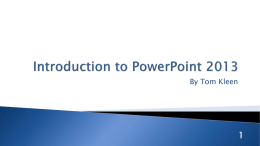 Introduction to PowerPoint 2007
