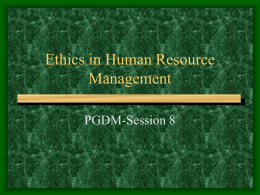 Ethics in Finance - MY MBA --