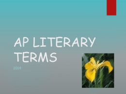 AP LITERARY TERMS - Forest Hills School District