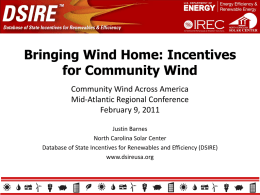 Federal and State Incentives for Community Wind