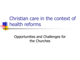 Christian care in the context of health reforms