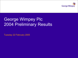 George Wimpey Plc 2004 Preliminary Results