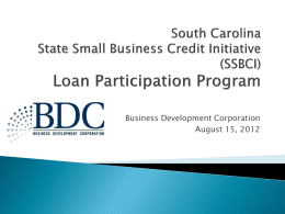 SSBCI (State Small Business Credit Initiative) Loan