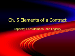 Ch. 5 Elements of a Contract