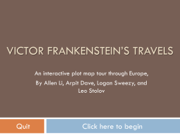 Victor Frankenstein’s Travels