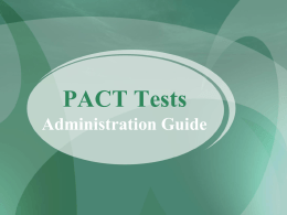 PACT Tests - Coastal Carolina University