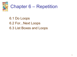 6.1 Do Loops 6.2 Processing Lists of Data with Do Loops