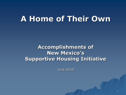 Linkages and New Mexico’s Supportive Housing Initiative