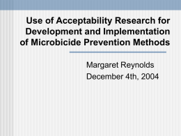 Use of Acceptability Research for Development and