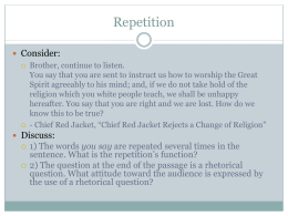 Repetition - Mr. Wolfe EnglishLanguage Arts