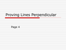 Proving Lines Perpendicular
