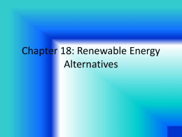Chapter 18: Renewable Energy Alternatives