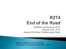 R2T4 End of the Road - TASFAA-TN