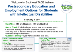 Postsecondary Education and Employment Options for
