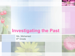 Investigating the Past