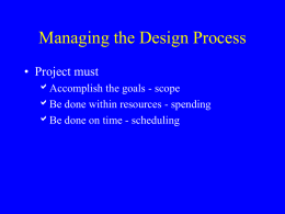 Managing the Design Process - University of Maine System