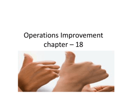 Operations Improvement chapter – 18
