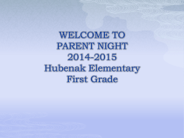 WELCOME TO PARENT NIGHT 2009