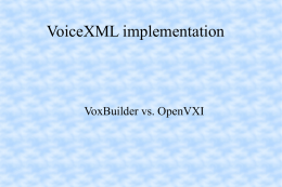VoiceXML implementation