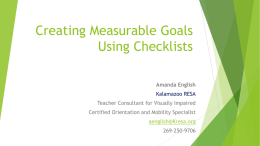 Creating Measurable Goals Using Checklists