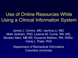 Use of Online Resources While Using a Clinical Information