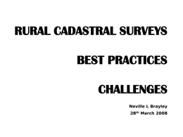 TIPS FOR CADASTRAL SURVEYORS – BEST PRACTICES