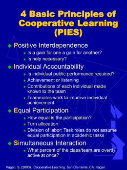 4 Basic Principles of Cooperative Learning (PIES)