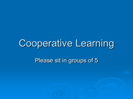 Cooperative Learning - University of South Carolina