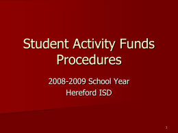 Student Activity Funds Procedures