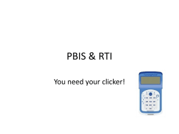 PBIS & RTI - University of Wisconsin–Stevens Point