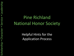 Pine Richland National Honor Society