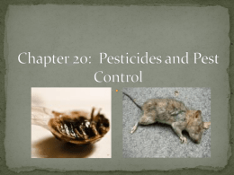 Chapter 20: Pesticides and Pest Control