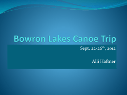 Bowron Lakes Canoe Trip - Prince George Secondary School