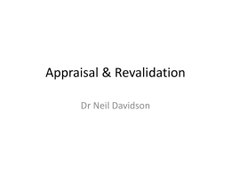 Appraisal & Revalidation